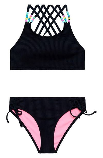 Beach Lingo Beach Lingo Kids' Beaded Strappy Two-Piece Swimsuit