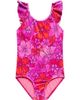 Beach Lingo Beach Lingo Kids' Floral Ruffle One-Piece Swimsuit - 1