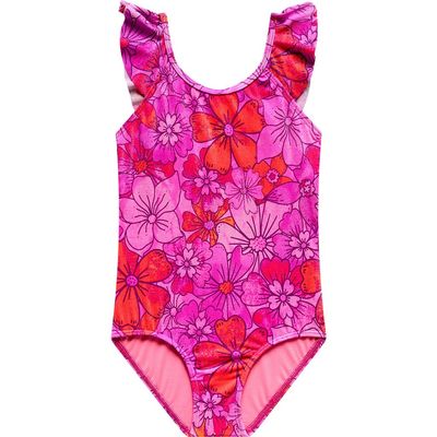 Beach Lingo Beach Lingo Kids' Floral Ruffle One-Piece Swimsuit