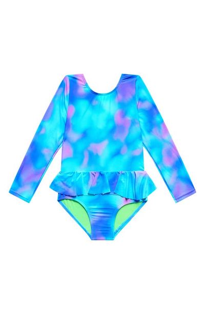 Beach Lingo Beach Lingo Kids' Long Sleeve Peplum One-Piece Swimsuit