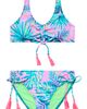 Beach Lingo Beach Lingo Kids' Metallic Ruched Tassel Trim Two-Piece Swimsuit - 1