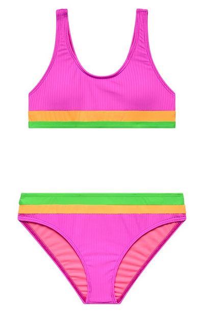 Beach Lingo Beach Lingo Kids' Rib Colorblock Two-Piece Swimsuit