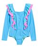 Beach Lingo Beach Lingo Kids' Ruffle Long Sleeve One-Piece Rashguard Swimsuit - 1