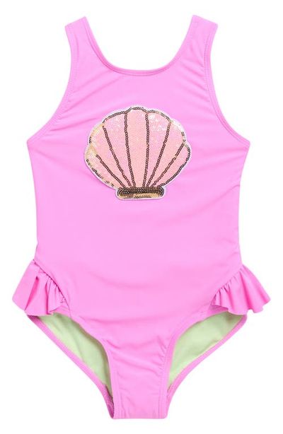Beach Lingo Beach Lingo Kids' Sequin Seashell One-Piece Swimsuit