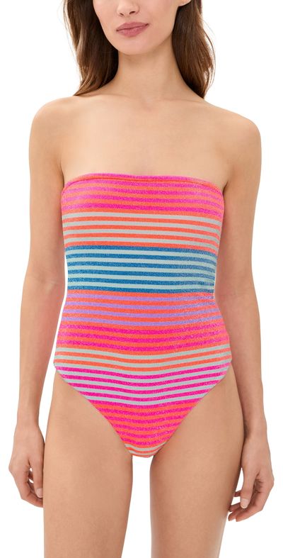 Beach Riot Beach Riot Amber One Piece Vibrant Volley Stripe