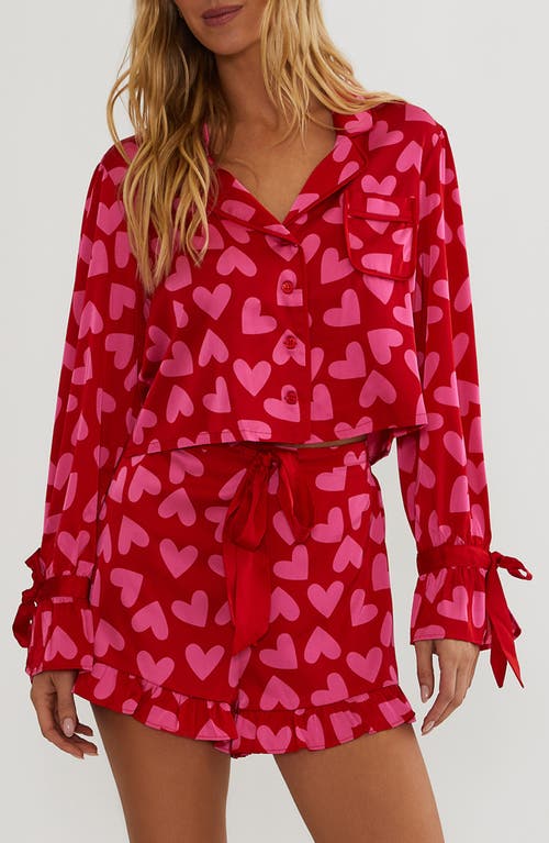 Beach Riot Beach Riot Aurora & Luna Heart Print Short Pajamas