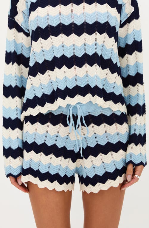 Beach Riot Beach Riot Balboa Chevron Stripe Pointelle Cover-Up Shorts