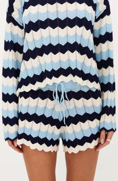 Beach Riot Beach Riot Balboa Chevron Stripe Pointelle Cover-Up Shorts
