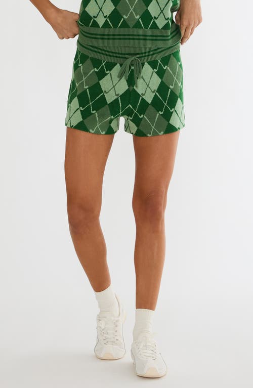 Beach Riot Beach Riot Balboa High Waist Argyle Knit Shorts