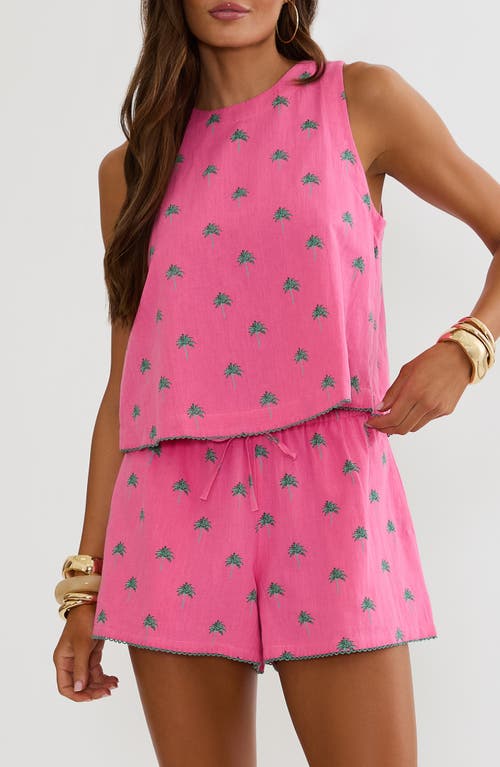 Beach Riot Beach Riot Dollie Palm Print Sleeveless Cover-Up Top