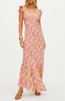 Beach Riot Beach Riot Elodie Flutter Sleeve Maxi Cover-Up Dress