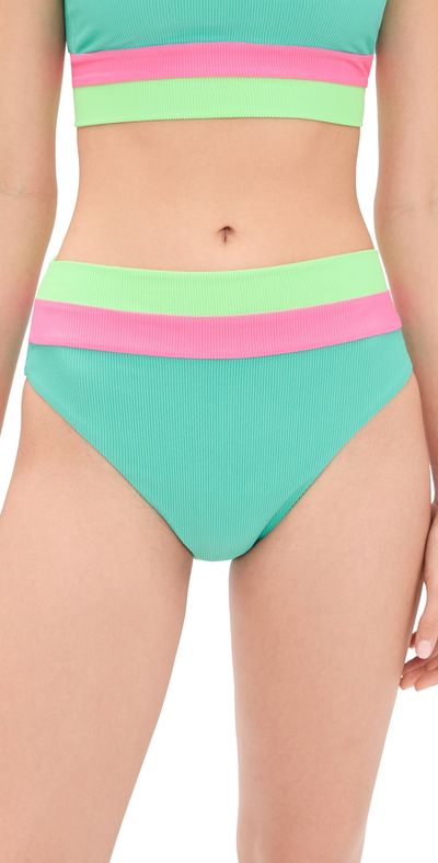 Beach Riot Beach Riot Heidi Bikini Bottoms Strawberry Ice Colorblock