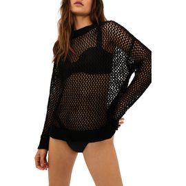 Beach Riot Beach Riot Hilary Long Sleeve Open Knit Cover-Up Sweater Tunic