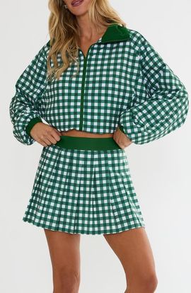 Beach Riot Beach Riot Irina Pleated Check Miniskirt