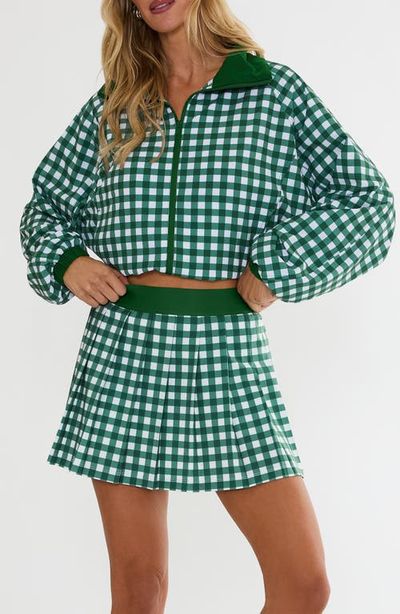 Beach Riot Beach Riot Irina Pleated Check Miniskirt