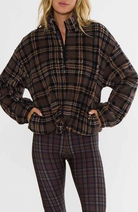 Beach Riot Beach Riot Leona Check Fleece Jacket