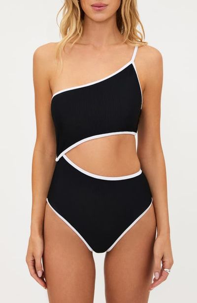 Beach Riot Beach Riot Liora Joyce Colorblock Cutout One-Shoulder One-Piece Swimsuit