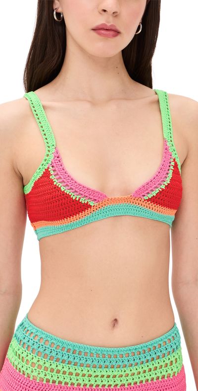 Beach Riot Beach Riot Milana Bikini Top Aqua Haze Crochet