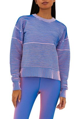 Beach Riot Beach Riot Occulus Textured Stripe Crewneck Sweater