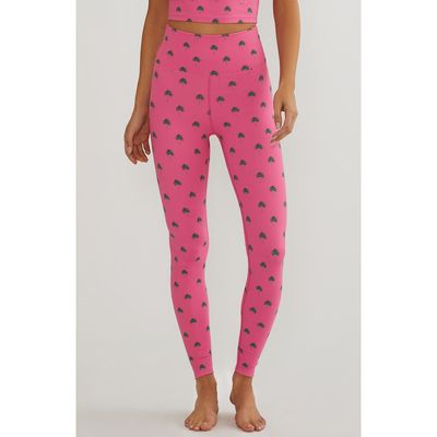 Beach Riot Beach Riot Piper Palm Print High Waist Leggings
