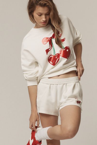 Beach Riot Devyn Long-Sleeve Cotton Cherry Sweatshirt