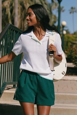 Beach Riot Sia Cotton Polo Top