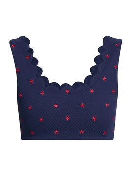 Beach Riot Women's Madison Star Spangled Seas Bikini Top