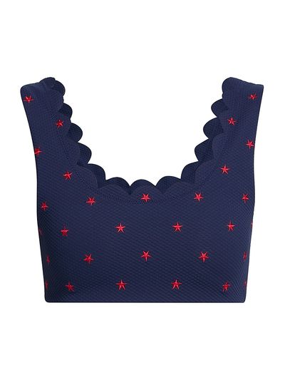 Beach Riot Women's Madison Star Spangled Seas Bikini Top