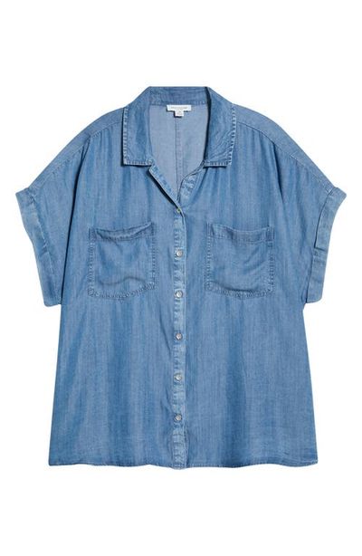 beachlunchlounge beachlunchlounge Ida Button Front Lyocell Shirt