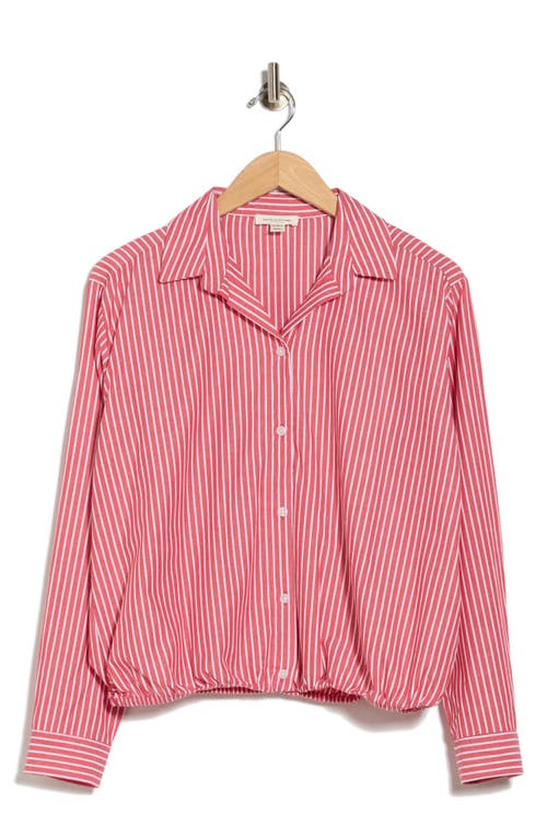 beachlunchlounge beachlunchlounge Marin Stripe Cotton Crop Bubble Hem Shirt