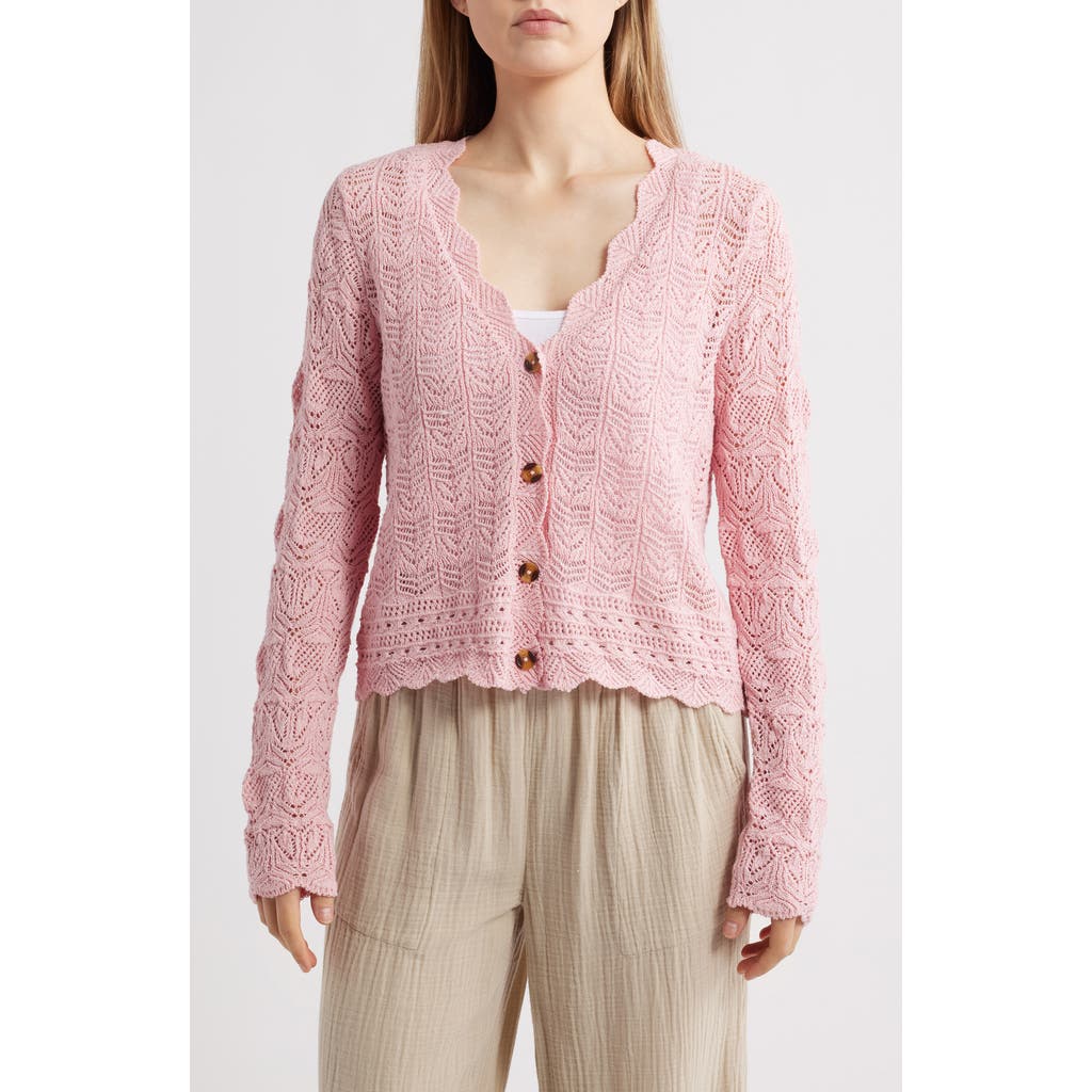beachlunchlounge beachlunchlounge Tamia Pointelle Knit Cardigan