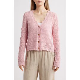 beachlunchlounge beachlunchlounge Tamia Pointelle Knit Cardigan