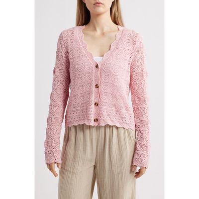 beachlunchlounge beachlunchlounge Tamia Pointelle Knit Cardigan