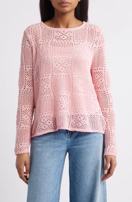 beachlunchlounge beachlunchlounge Tiara Crochet Look Sweater