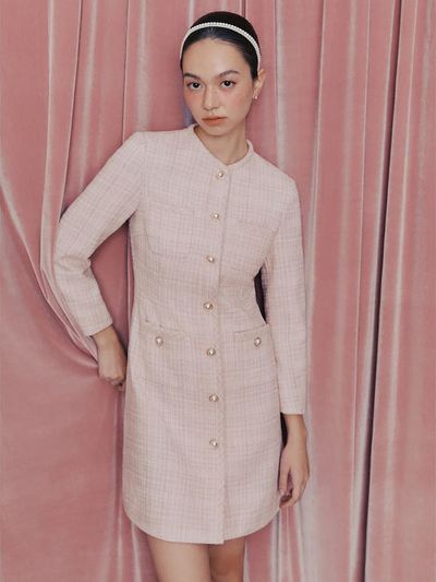BEANPOLE LADIES [B. my] Tweed Mini dress Baby Pink