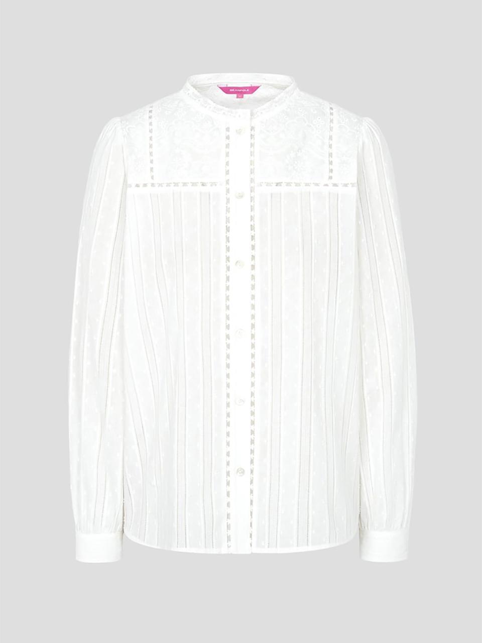 BEANPOLE LADIES Lace Frill Cotton Loose Fit Blouse [Beige] (BF5264N011)