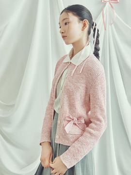 BEANPOLE LADIES Melange Ribbon Detail Knit Jacket [Pink] (BF525AN01X)