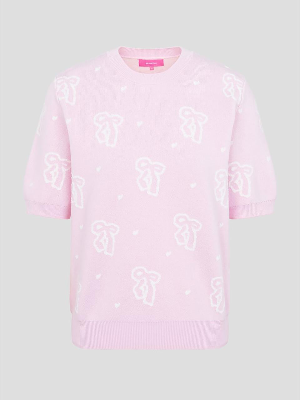BEANPOLE LADIES Ribbon Pattern Short Sleeve Knit [Pink] (BF5251N02X)