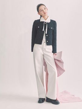 BEANPOLE LADIES Signature Straight Cotton Denim Pants [Ivory] (BF5221N130)