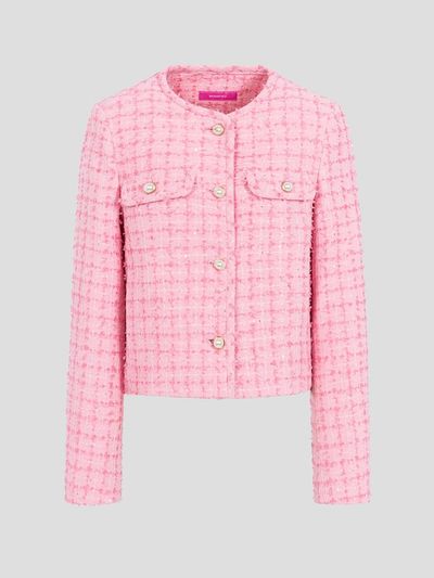 BEANPOLE LADIES Tweed Round Neck Sequin Jacket [Pink] (BF5211N01X)