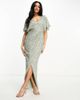 Beauut Beauut Bridesmaid embellished maxi wrap dress in Sage-Green - 4