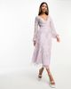 Beauut Beauut Bridesmaid embellished wrap front midi dress in lilac-Purple - 1