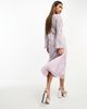 Beauut Beauut Bridesmaid embellished wrap front midi dress in lilac-Purple - 2