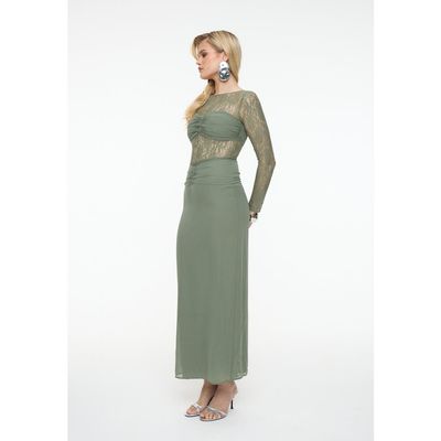 BEAUUT BEAUUT Chiffon Maxi Dress With Ruched detailing