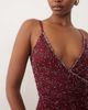 Beauut Beauut embellished cami v neck wrap maxi dress in burgundy-Red - 2