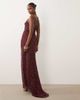 Beauut Beauut embellished cami v neck wrap maxi dress in burgundy-Red - 3