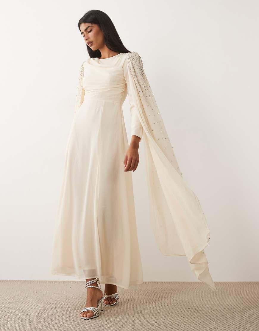beauut bridal embellished maxi dress in ivory Mrl transport