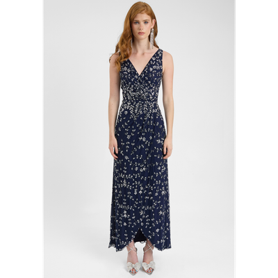 BEAUUT BEAUUT Embellished Sequin Beaded Maxi Dress With Wrap Bottom