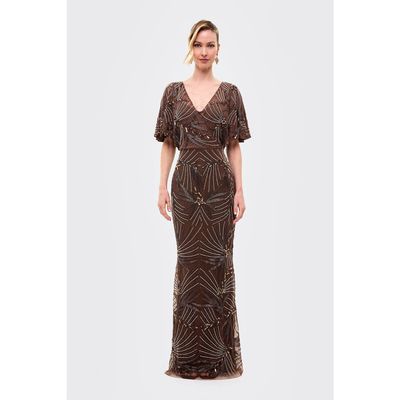 BEAUUT BEAUUT Embellished Sequin Fitted Gown