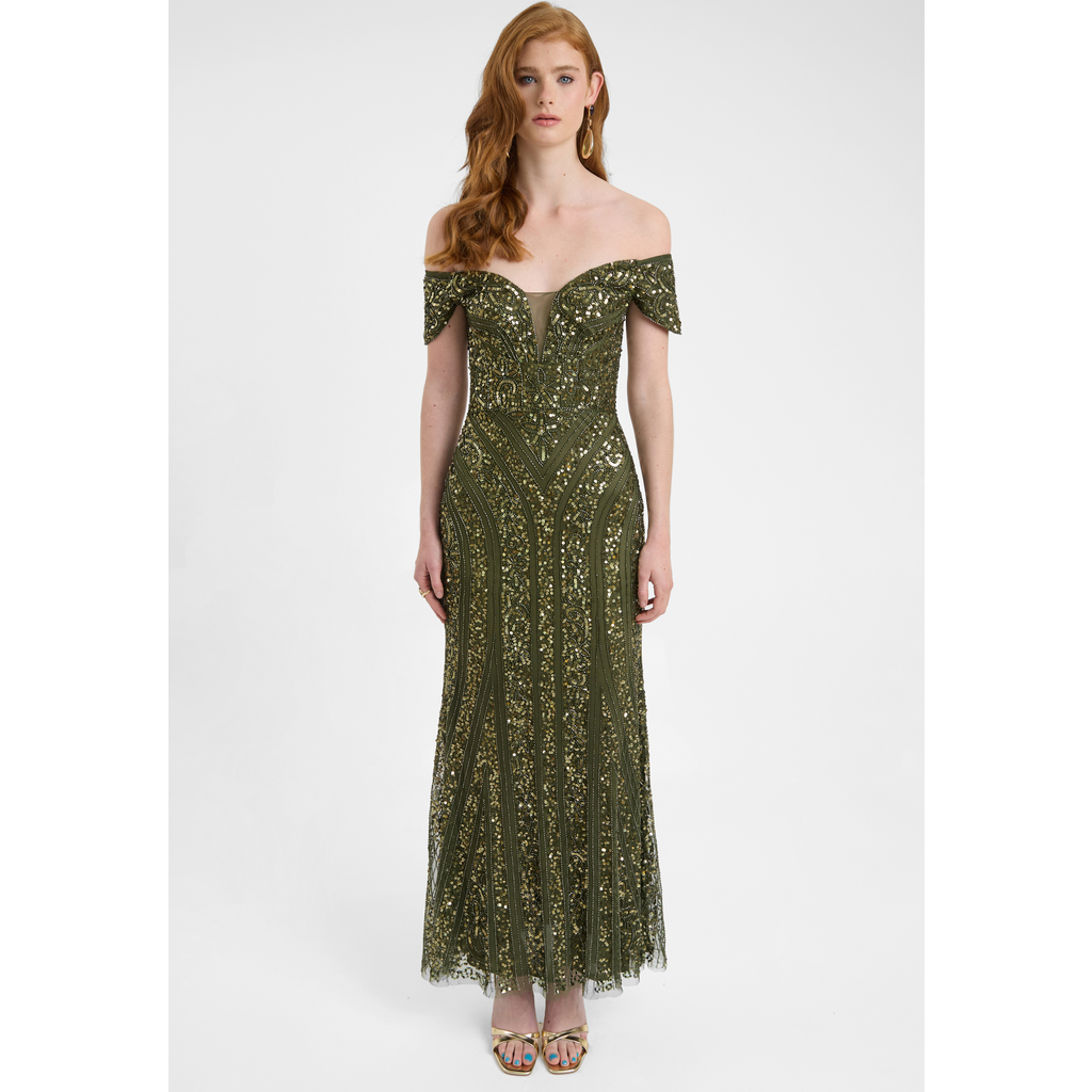 BEAUUT BEAUUT Embellished Sequin Gown